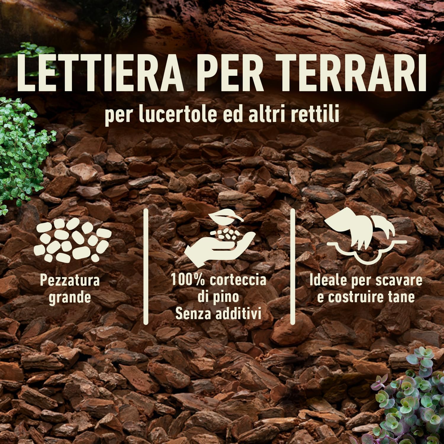 Detalle de COMPO ZOO Lettiera universale per terrari in corteccia di pino, pezzatura 10-18 mm