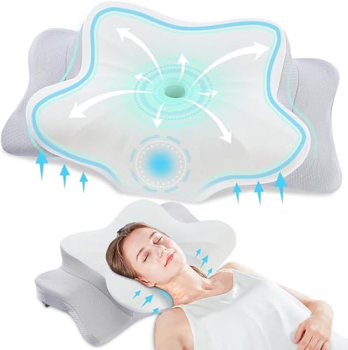 DONAMA Cuscino Cervicale Memory Foam Ergonomico 2 Altezze Rinfrescante