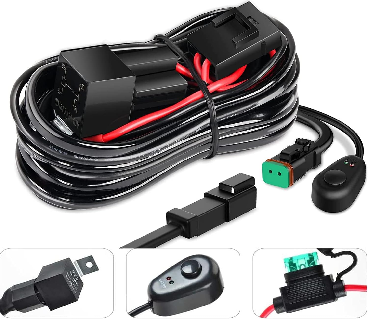 Detalle de Willpower LED light bar wiring harness with DT connector