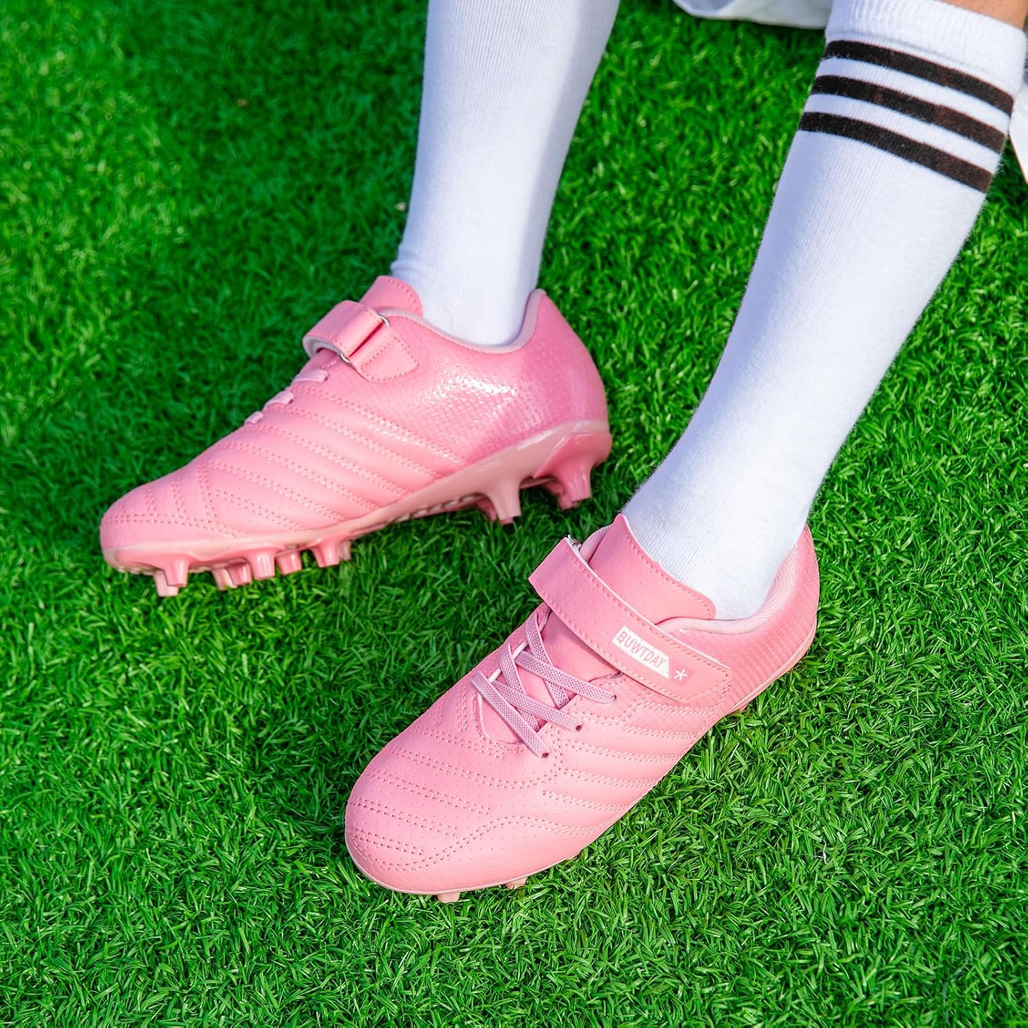 Detalle de BUWTDAY Kids Soccer Cleats (Boys & Girls) for Firm Ground Youth Football Shoes