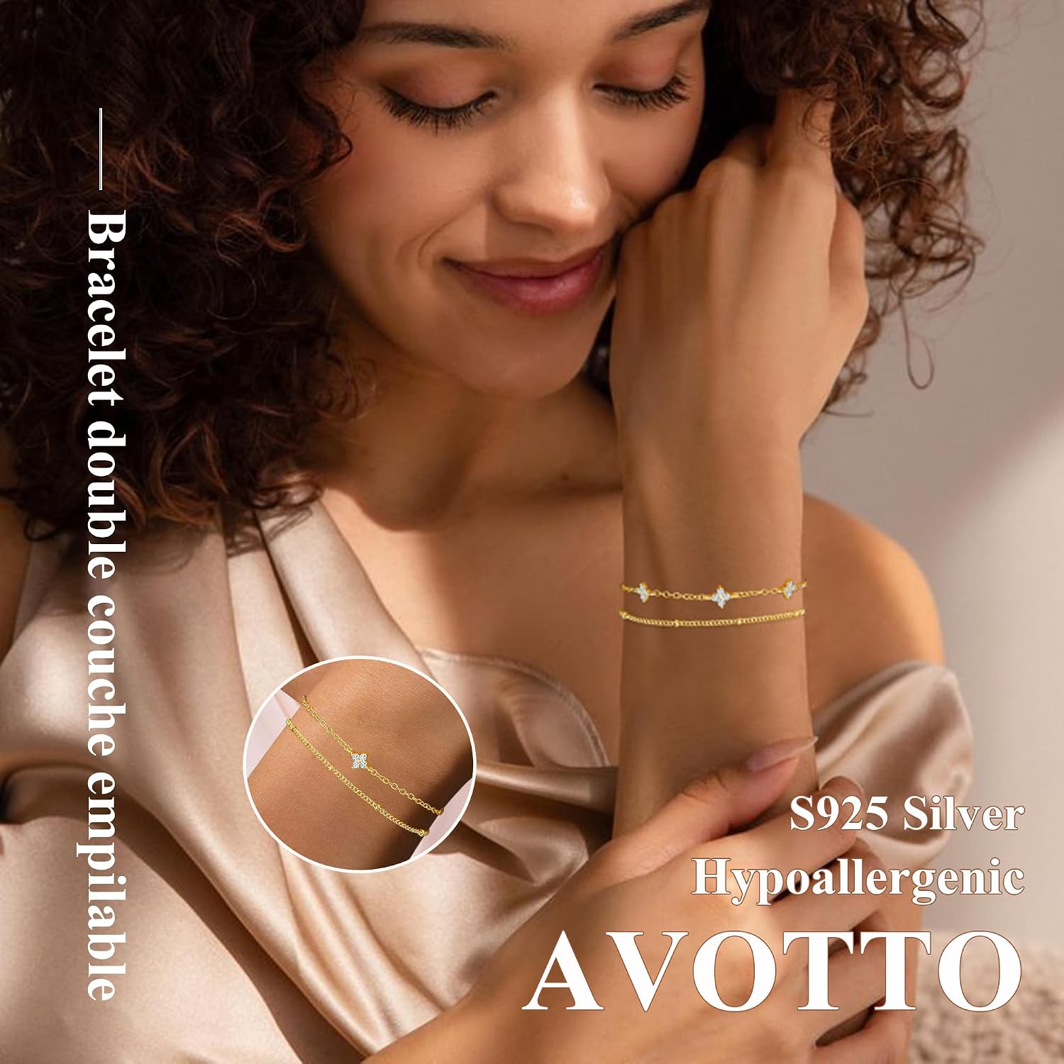 Detalle 2 de Avotto 925 Silber Armband mit 16,5 cm