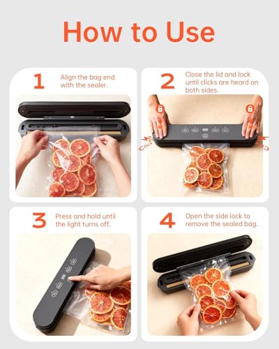 Detalle de LSA Apparel Vacuum Sealer for Food, 4-in-1 Food Sealer Machine with Digital Timer