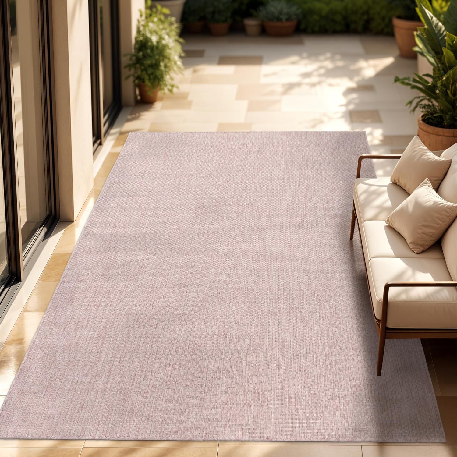 Thumbnail 6 de Outdoor-Flachgewebe-Teppich Paco Home in Sisaloptik, anthrazit meliert, 160 x 220 cm