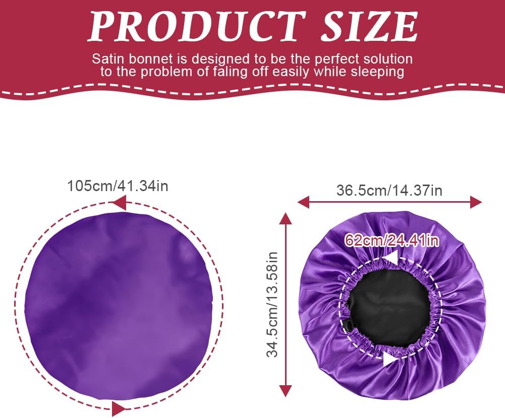Thumbnail 2 de AOGOE 5259399 Double-Layer Satin Bonnet with Adjustable Ties