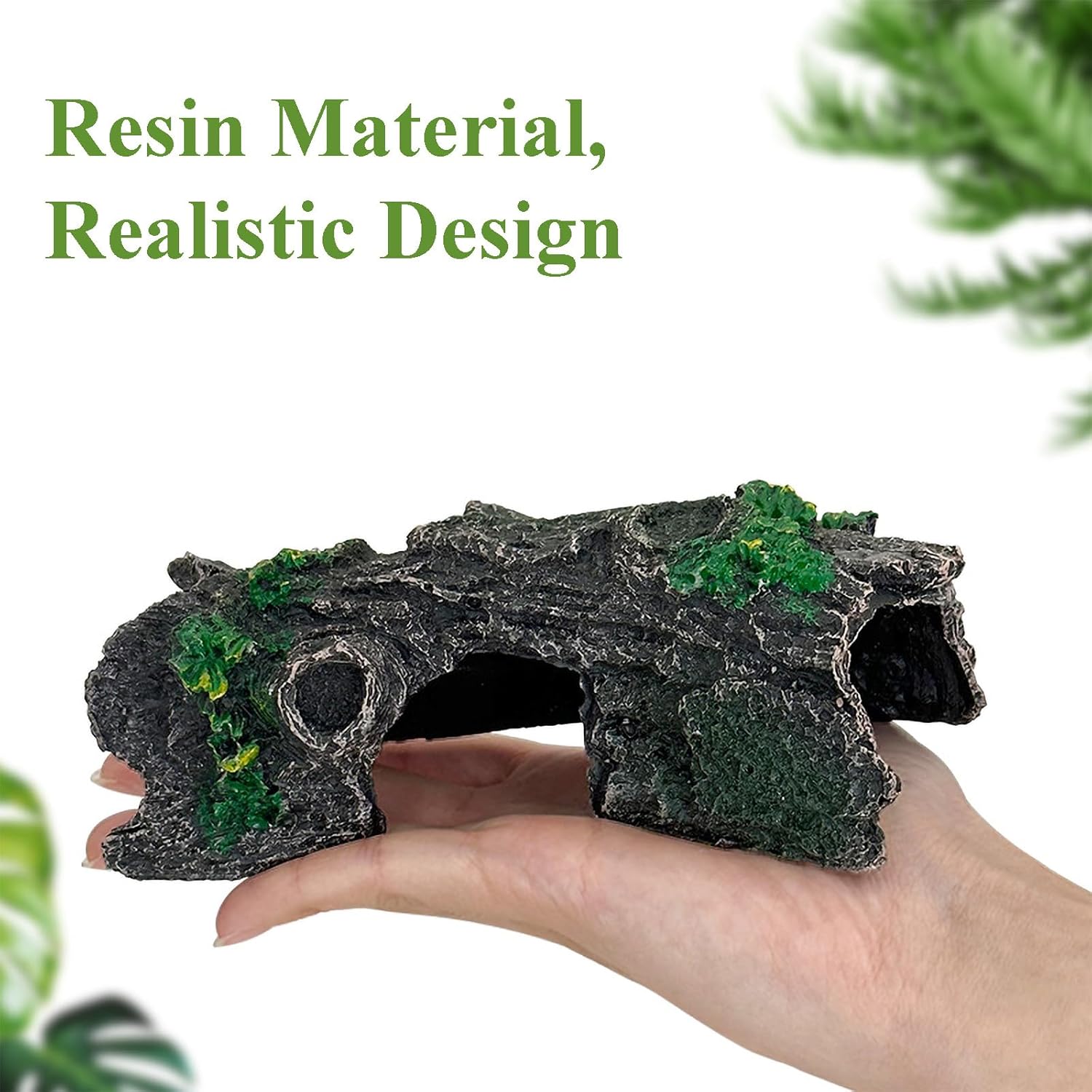 Thumbnail 2 de JVHLOV Fish Tank Ornaments Resin Aquarium Cave (Hollow Tree Trunk) for Betta, Axolotls & Shrimp