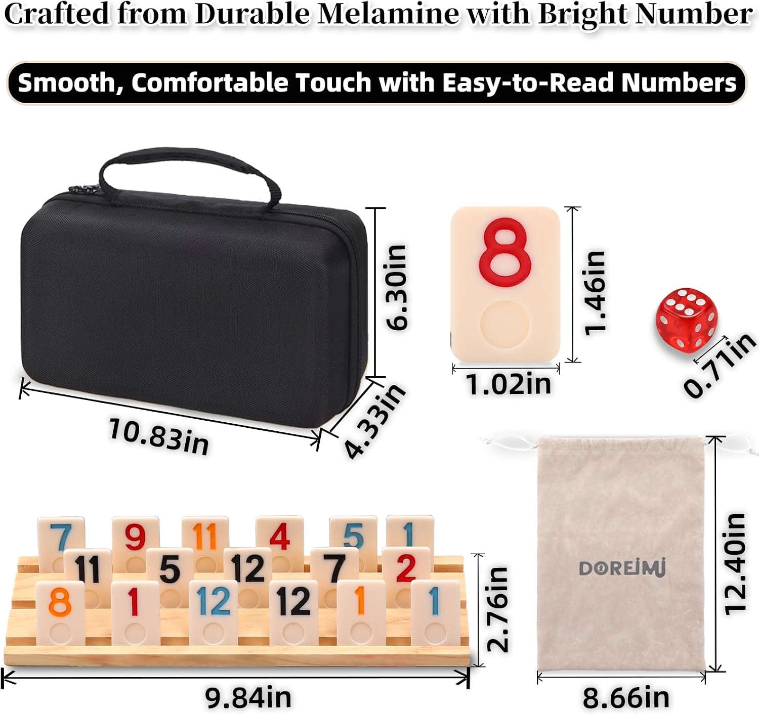 Thumbnail 6 de Doreimi Upgraded Rummy Cube Game Set 162 tiles 🎲