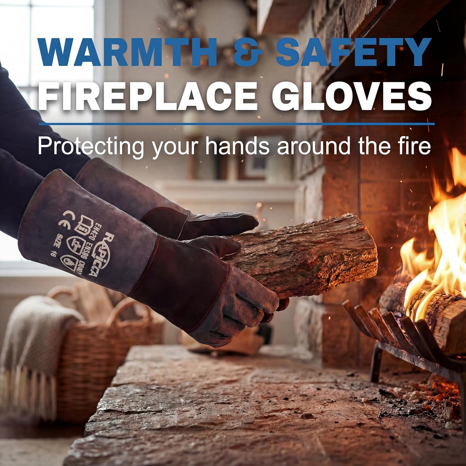 Detalle 2 de RAPICCA Fireplace Gloves 16 inch heat
