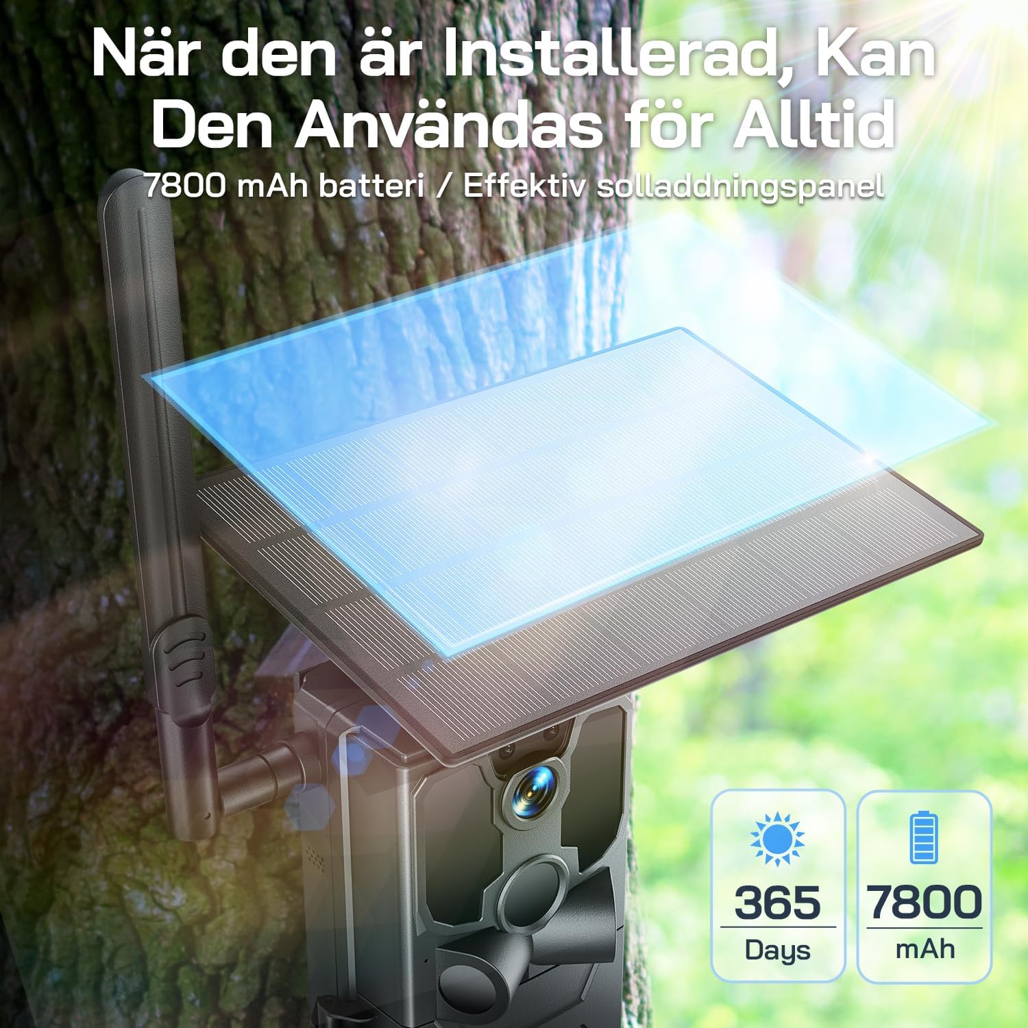 Detalle 2 de WOLFANG WT04 4G-viltkamera med solpanel, 2,5K-livevideo och 120° synfält
