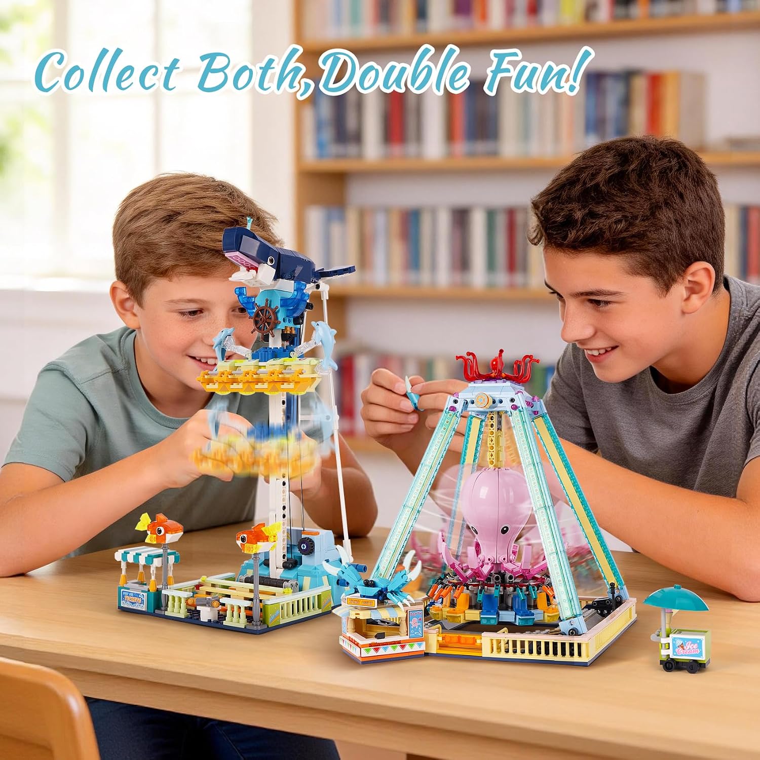 Thumbnail 6 de Vinbosion Octopus Swing Building Blocks Set (1189 pcs) – Creative Amusement Park Model