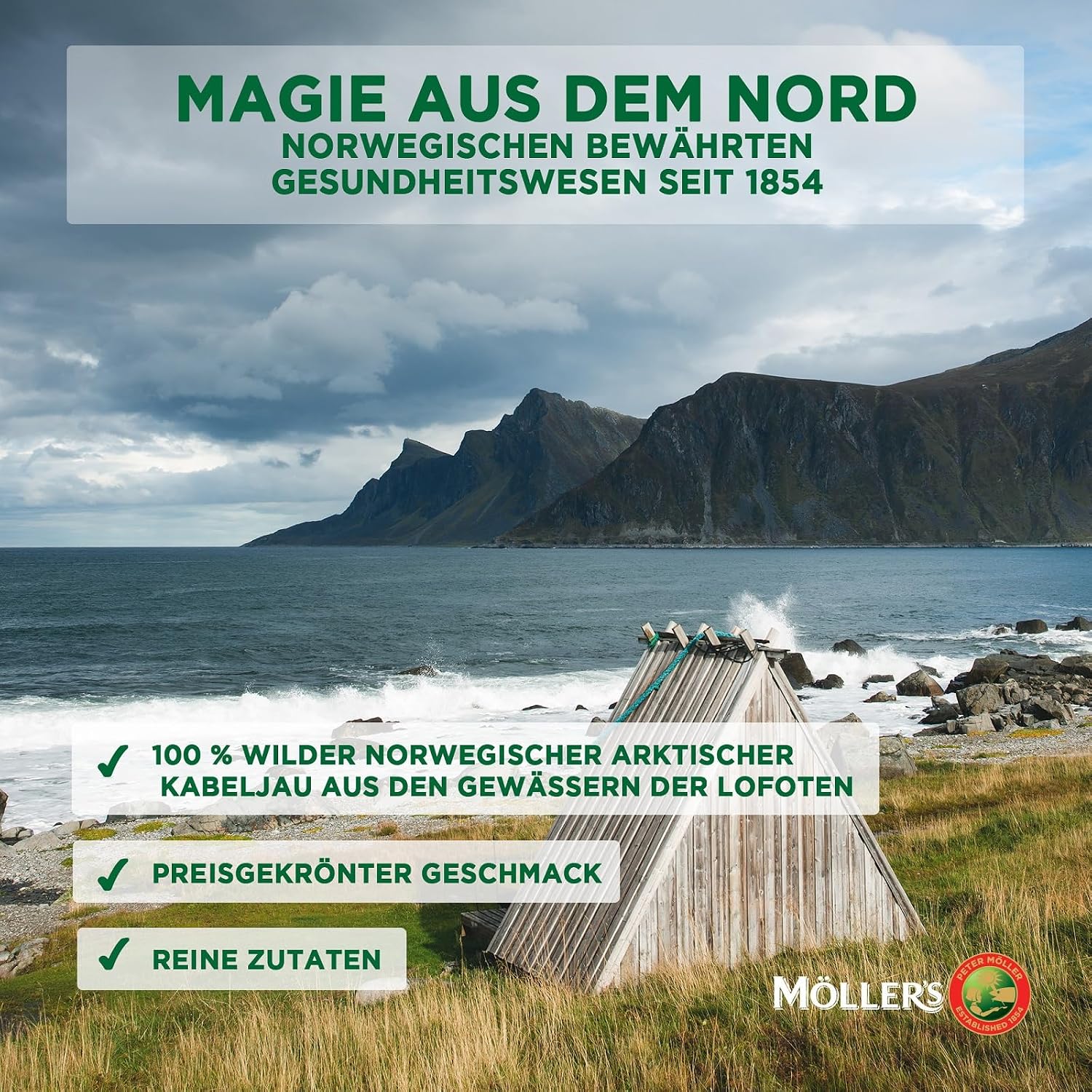 Detalle 2 de Möller's Omega 3 Lebertran Öl | Nordic Omega 3 – Lebertran mit EPA/DHA, Vitamin A, D, E (500 ml)