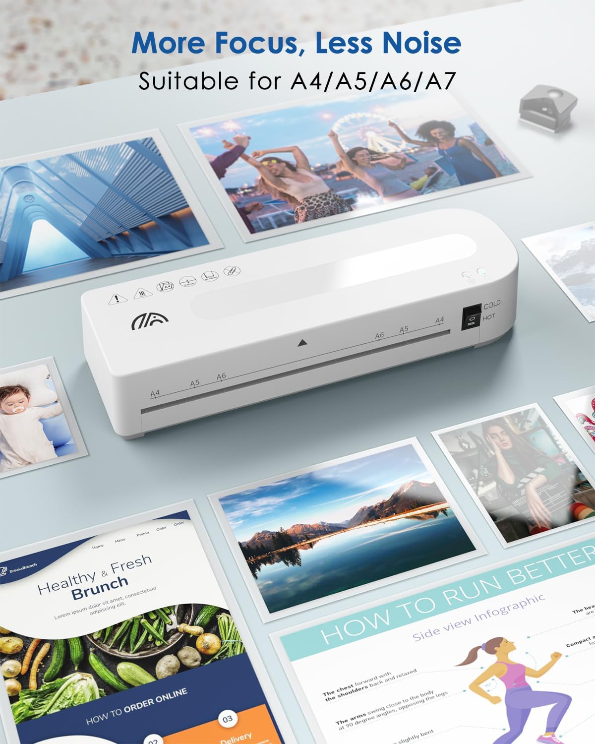 Thumbnail 5 de MAXDONE A4 Laminator Machine – 90s Warm-Up, Hot & Cold Dual-Mode with 50 Pouches