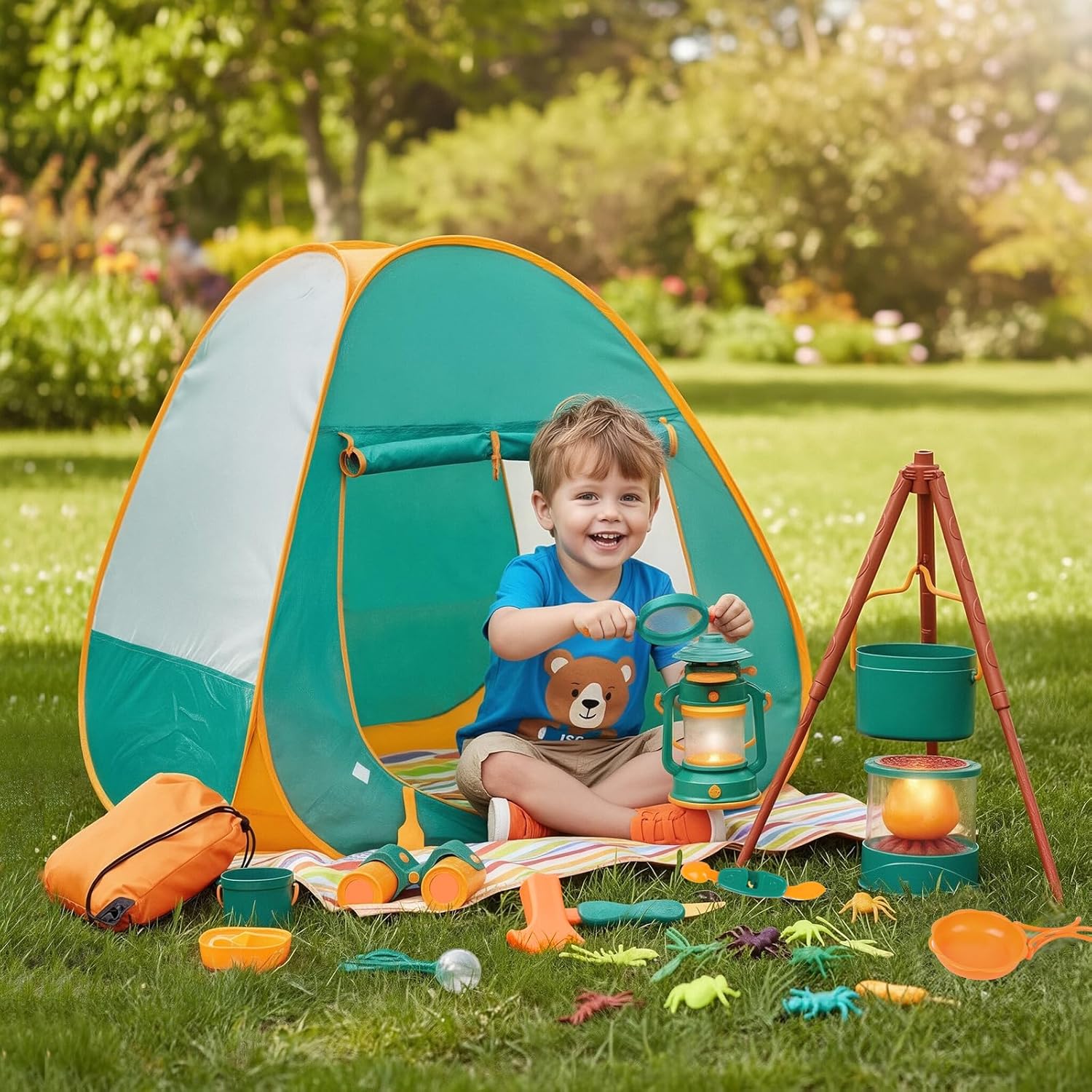 Thumbnail 1 de Meland Kids Camping Set with Tent - 30-Piece Play Kit