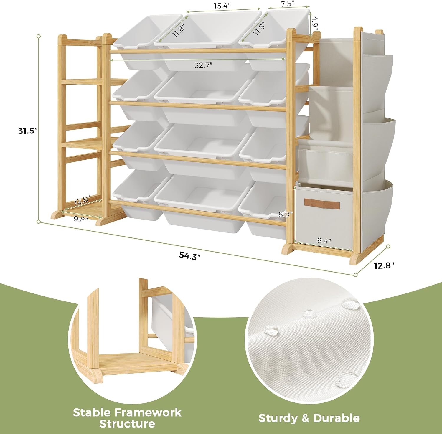 Detalle 2 de Toy Storage Organizer with 12 Bins