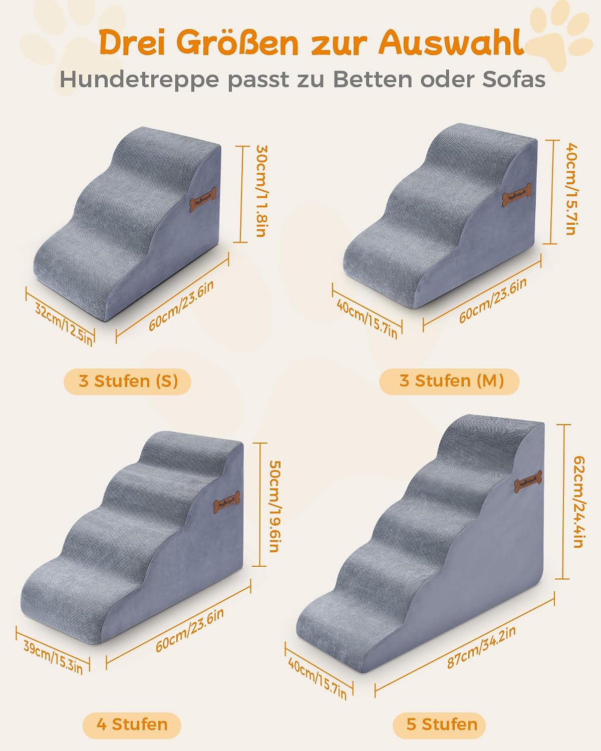 Thumbnail 6 de Rugotuyonr 5-Steps Dog Stairs hondentrap met 5 treden en antislip