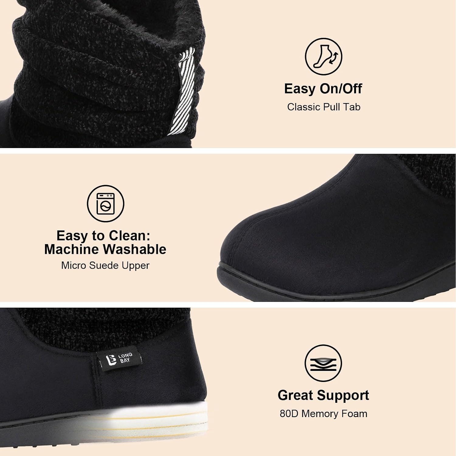 Thumbnail 4 de LongBay Women's Chenille Knit Bootie Slippers 🎀