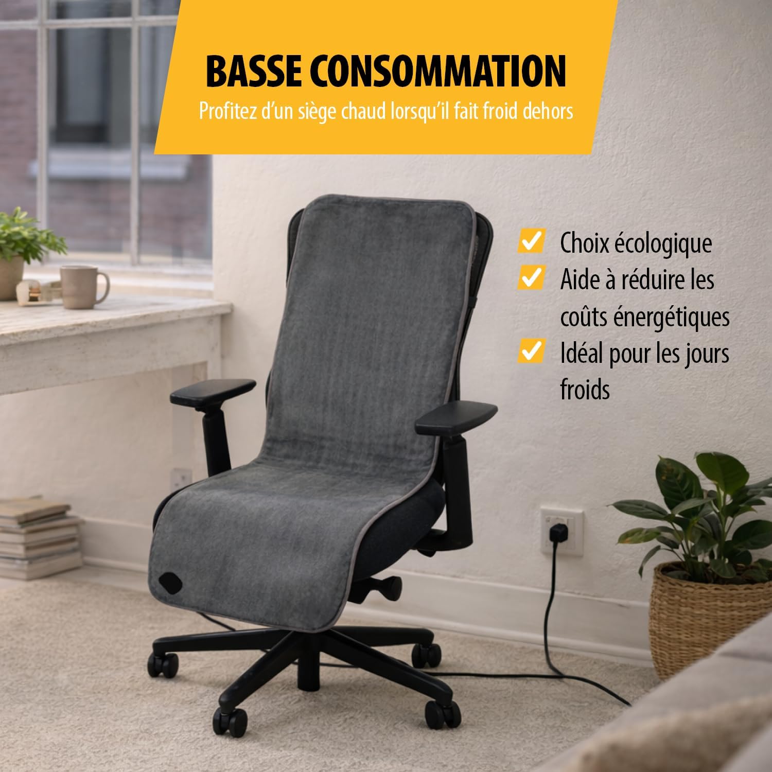 Detalle de Tristar BW-4772 Couverture Chauffante pour Chaise – 6 niveaux, arrêt automatique et télécommande amovible