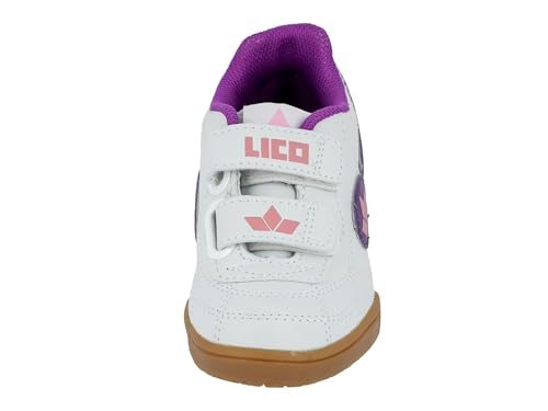 Detalle de Lico Bernie V Unisex Indoor Schuhe – Multisport, Weiß/Lila/Rosa, 31 EU