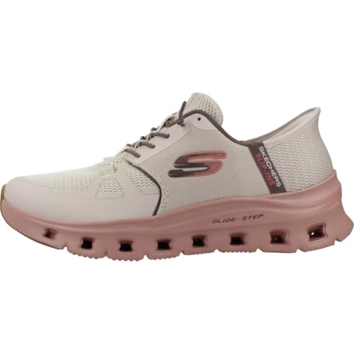 Detalle de Skechers Damen Glide-Step Pro Slip-In Sneaker – Taupe Mesh/Multi Trim, 39.5 EU