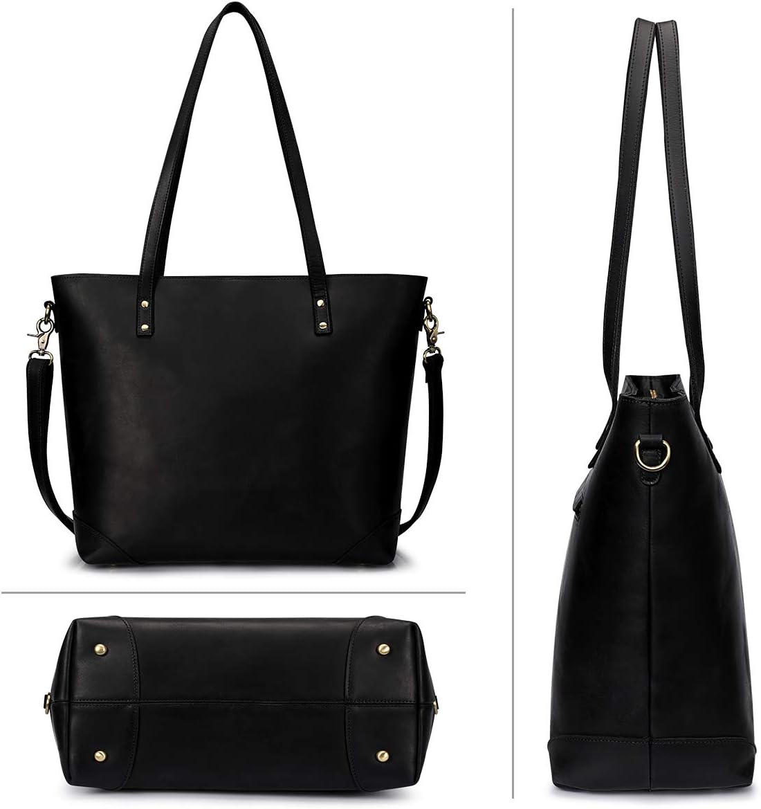 Thumbnail 6 de S-ZONE Sac Fourre-Tout Vintage 3-Voies en Cuir Crazy Horse – Polyvalent et Confortable