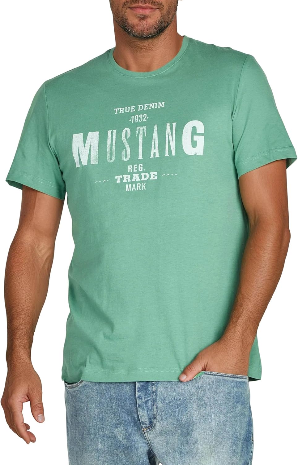 Thumbnail 3 de MUSTANG T-Shirt Herren Baumwolle Regular Fit 4er Pack – Sommer-Tees in 5 Farben