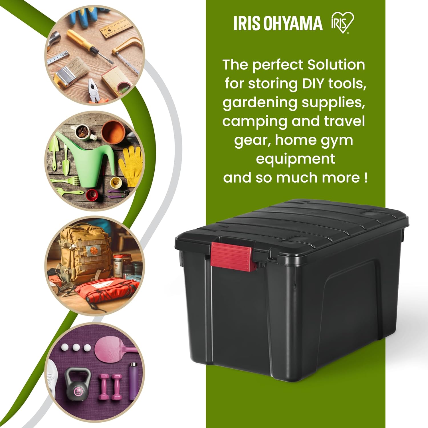 Thumbnail 4 de Iris Ohyama SIA-60 Große Kunststoff-Aufbewahrungsbox – 60 L, robust, stapelbar, mit Griffen