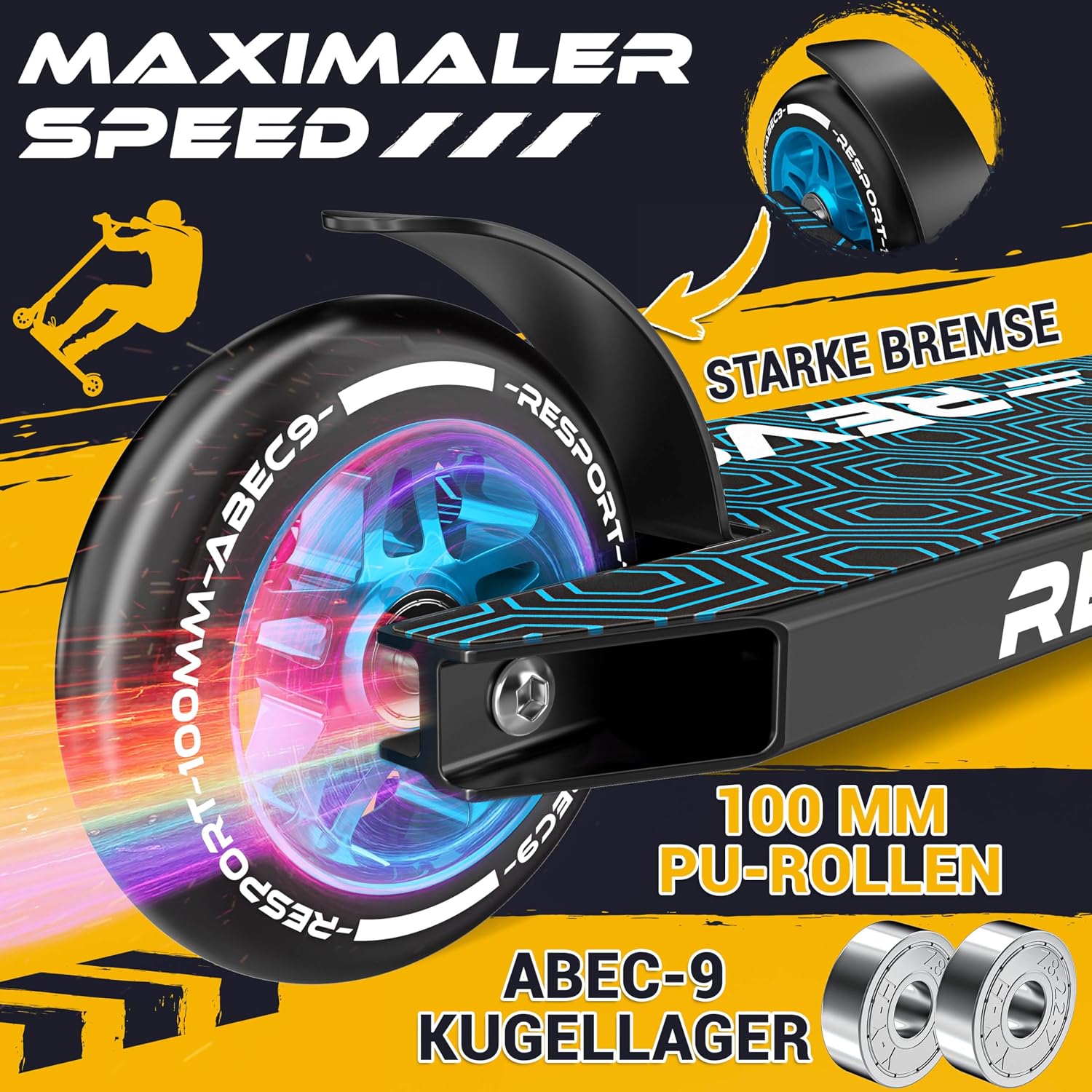 Thumbnail 4 de RE:SPORT REVO Stunt Scooter 100 mm PU Räder
