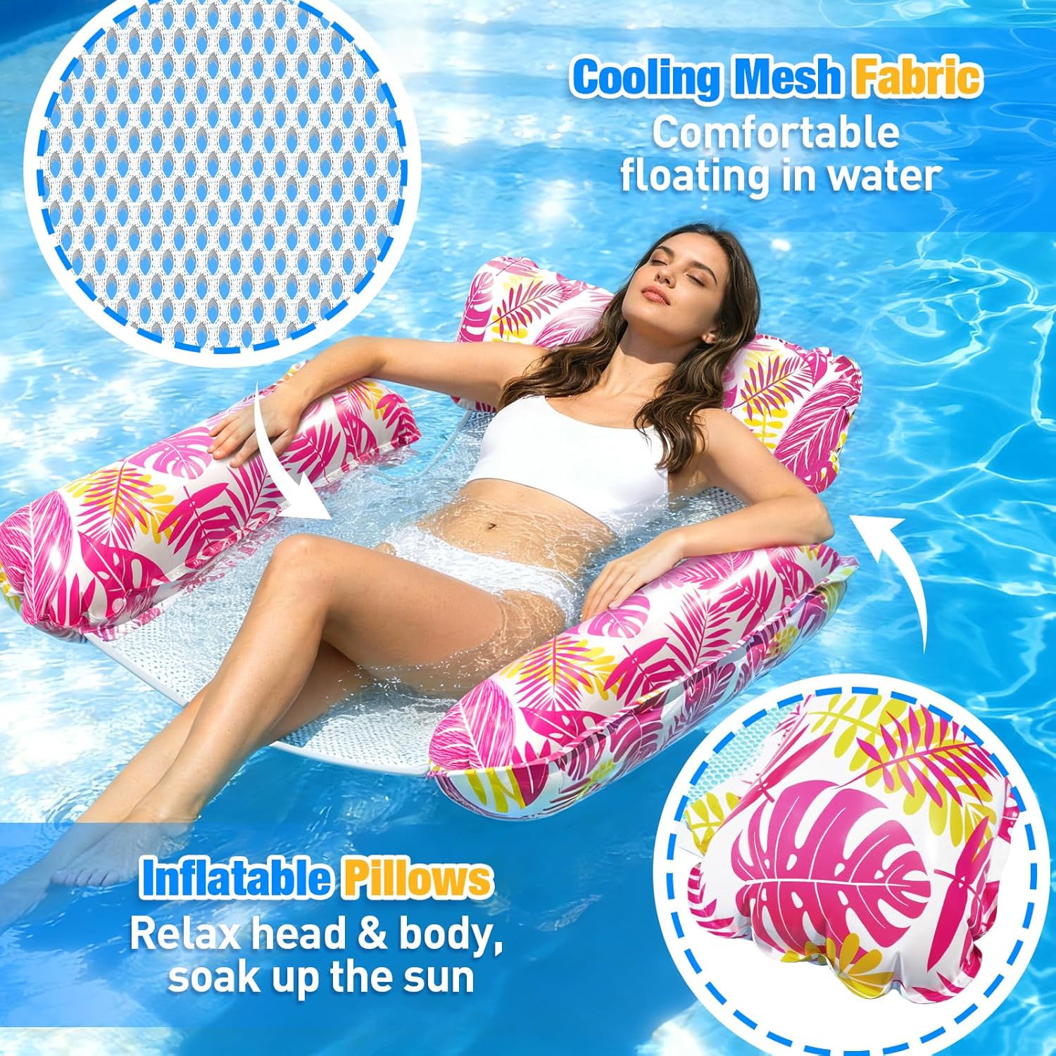 Thumbnail 1 de Dusor 2 Pack 4-in-1 Pool Inflatable Hammocks: Versatile Water Loungers for Adults & Kids