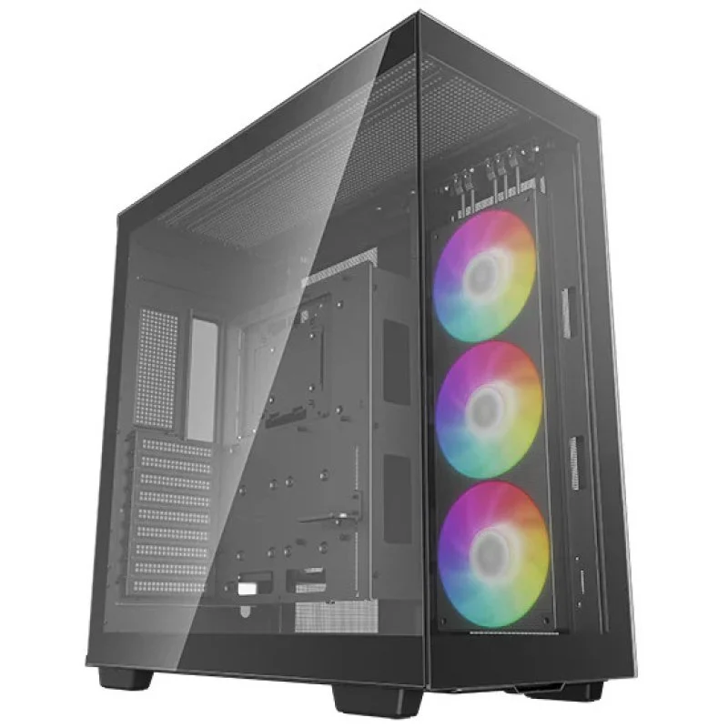 Detalle de DeepCool CH780 ARGB semitorre ATX con USB-C negra 🖥
