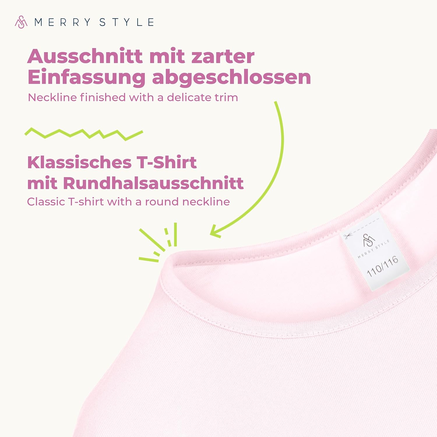 Detalle 1 de Merry Style MS-468 meisjes T-shirt van katoen met ronde hals en korte mouwen