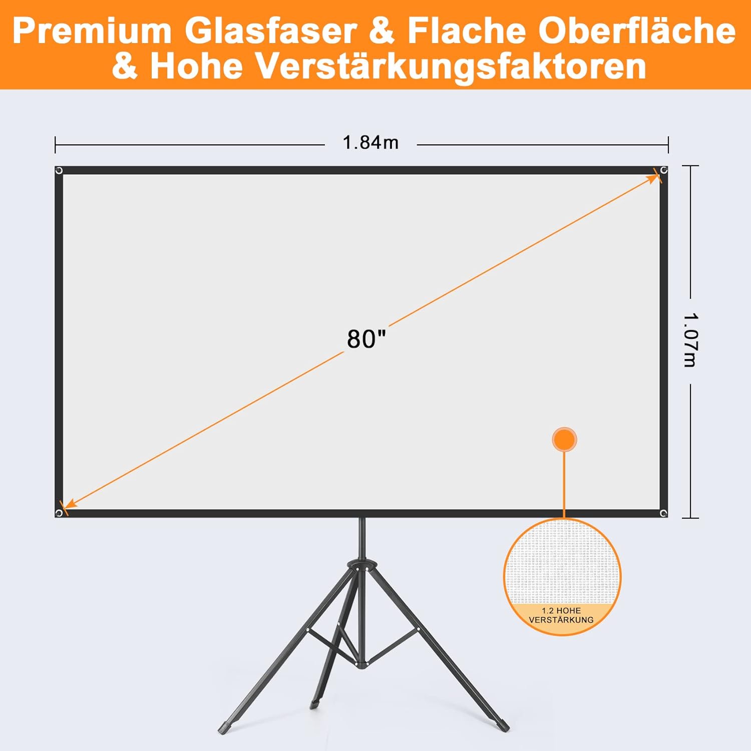 Thumbnail 1 de VISULAPEX Leinwand Beamer 80 Zoll 16:9