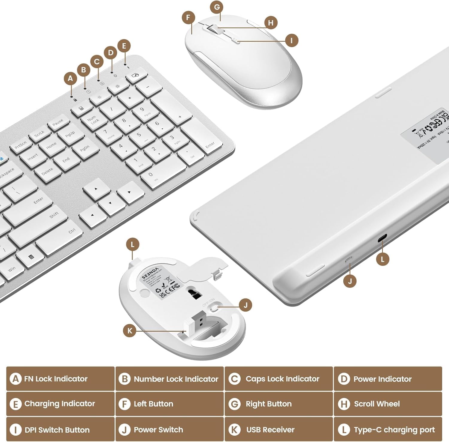 Thumbnail 4 de Seenda SK38-3 wireless keyboard set