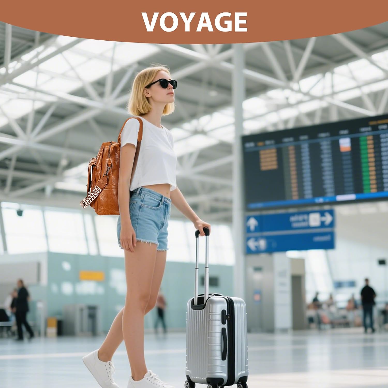 Detalle de Leathario Sac à Dos Antivol Femme en Cuir Vegan — Polyvalent et discret, 3-en-1