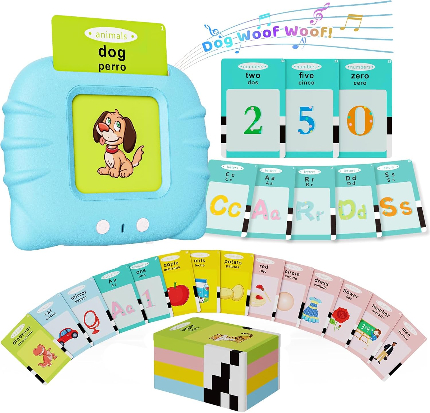 Detalle de Aullsaty Bilingual Talking Flash Cards 250 Words