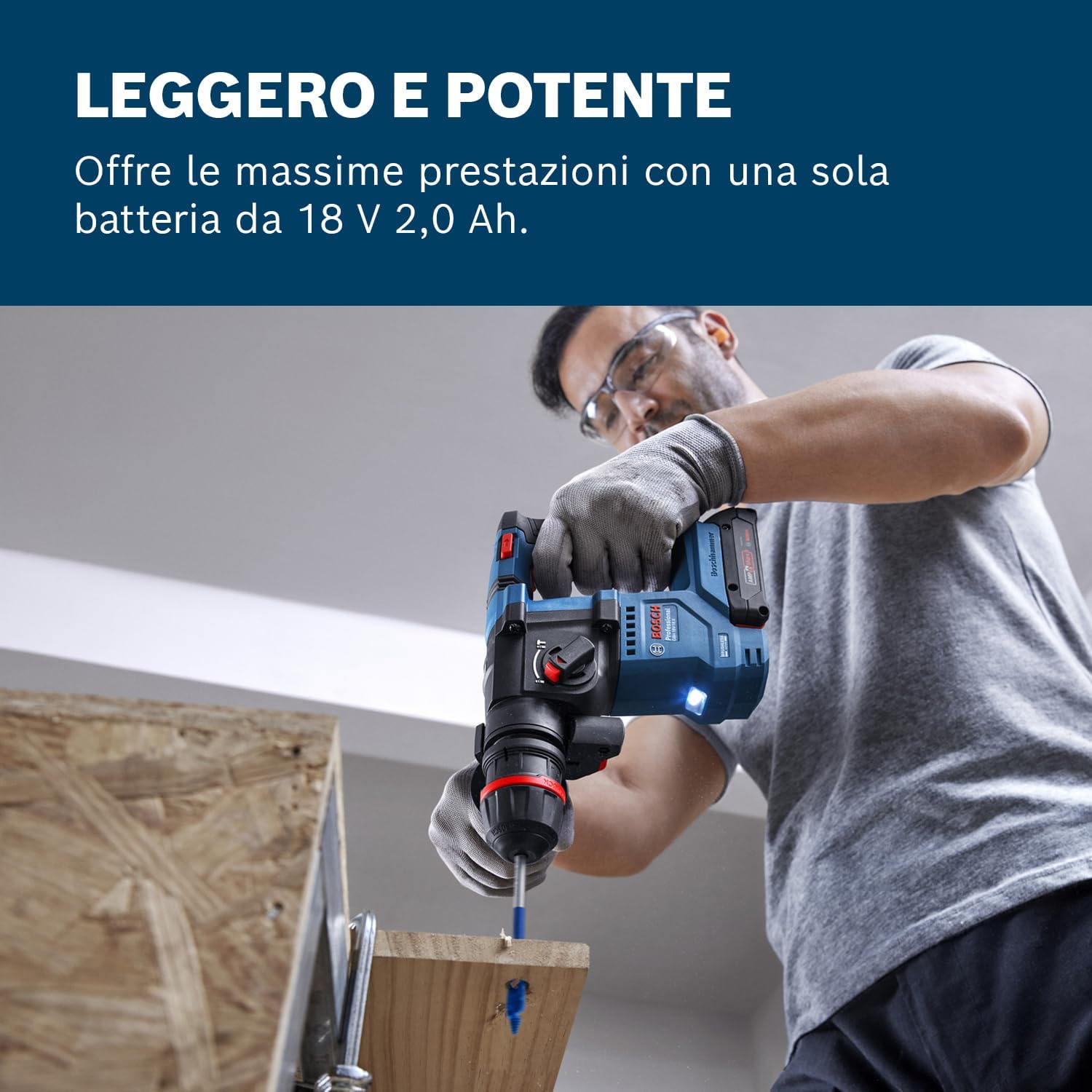 Thumbnail 2 de Bosch Professional GBH 18V-18 (SDS Plus): martello perforatore a batteria per lavori di avanzata e precisione
