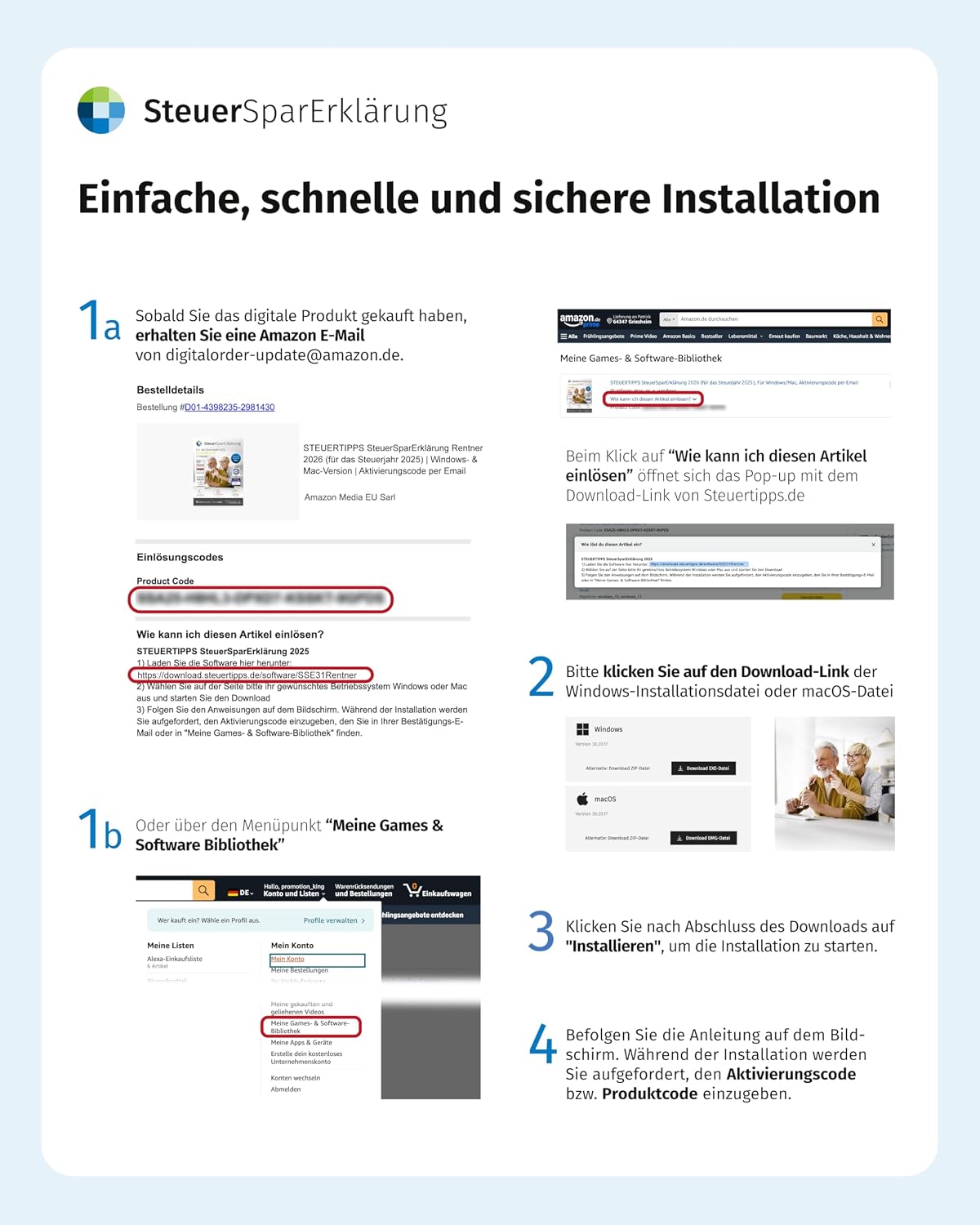 Detalle 2 de SteuerSparErklärung Rentner 2026 – Einfache Steuererklärung 2025 mit ELSTER & Datenimport