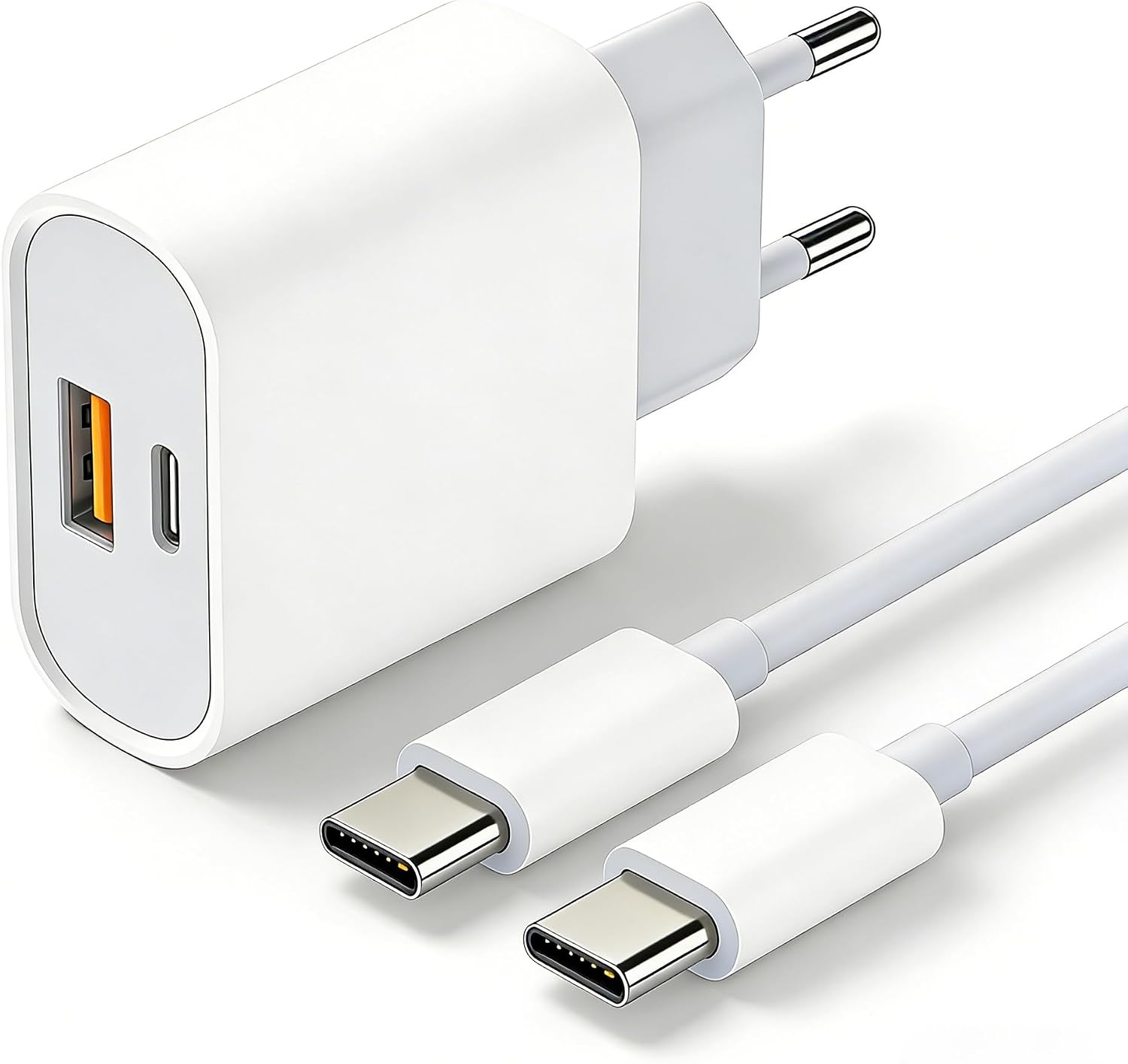 Detalle de Caricatore USB-C 25W con Cavo 2m e Due Porte: Ricarica Veloce per iPhone, Samsung e Oltre