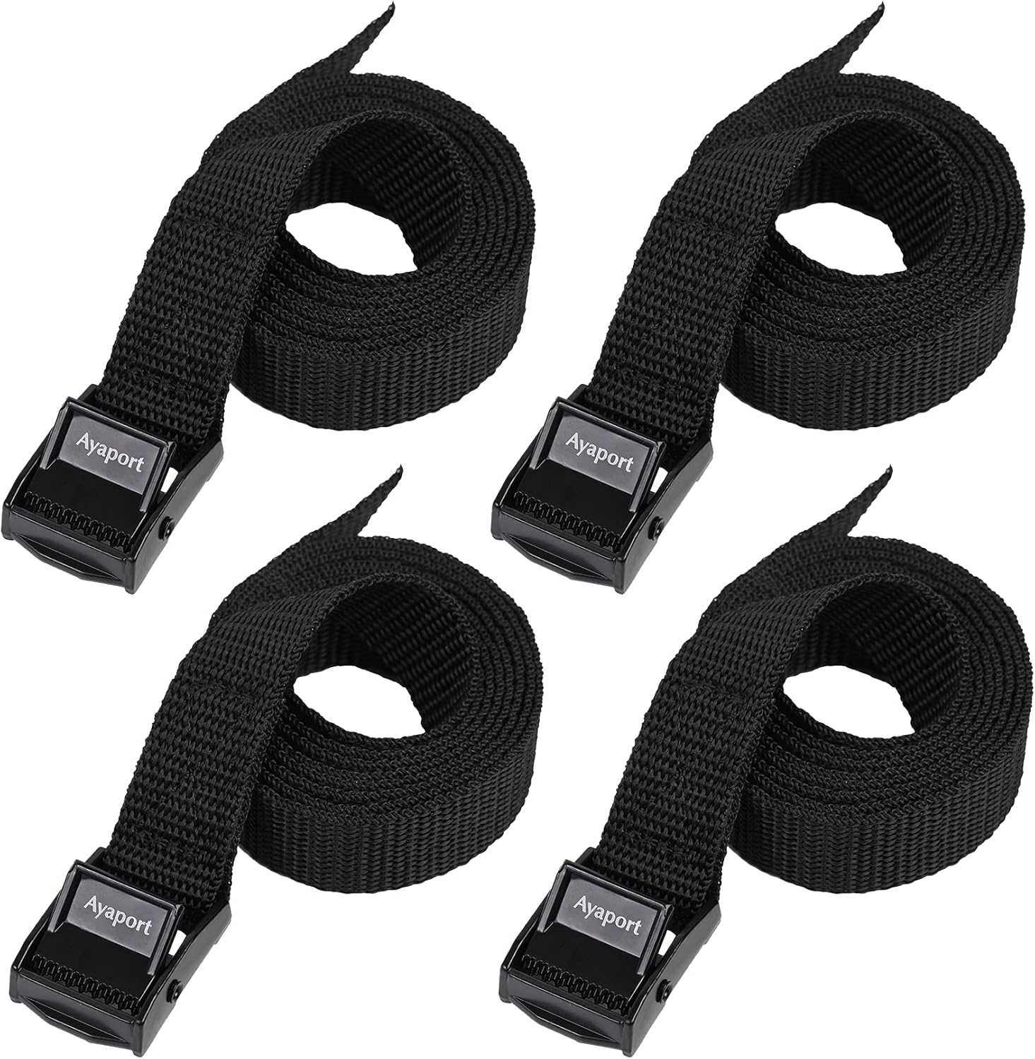Detalle de Ayaport Lashing Straps with Buckles – 4 Pack, 0.75" x 48", Cam Buckle Tie Down Cinch Straps