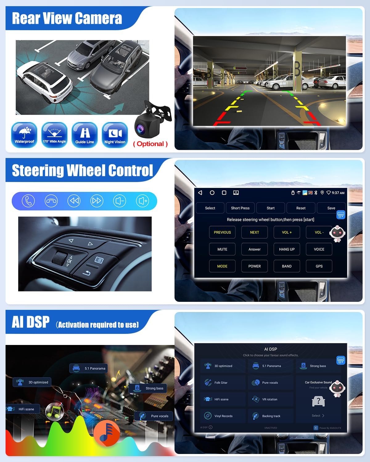 Thumbnail 6 de CAMECHO 4G+64G Android 15 autorradio para VW