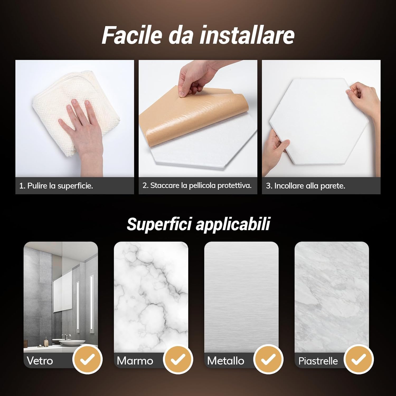 Thumbnail 6 de TONOR Set di 12 Pannelli Acustici Murali Autoadesivi 30x26x1 cm – Pannello 3D Esagonale ad Alta Densità