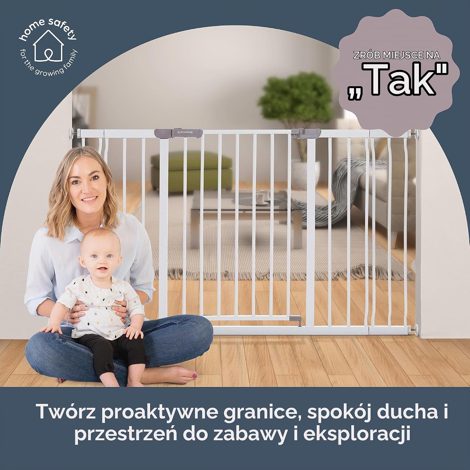 Detalle 2 de Dreambaby Ava bardzo szeroka bramka zabezpieczająca z przedłużkami 9 i 18 cm