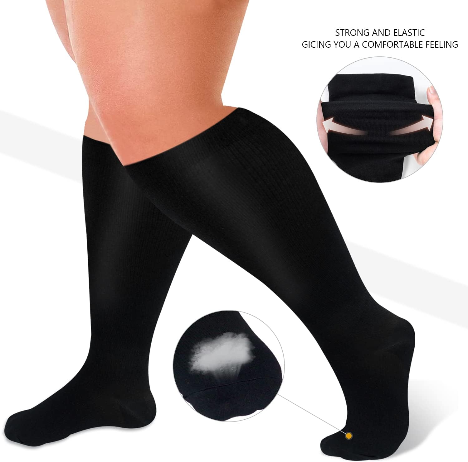 Thumbnail 2 de Diu Life Plus Size Compression Socks for Wide Calves – 3 Pairs