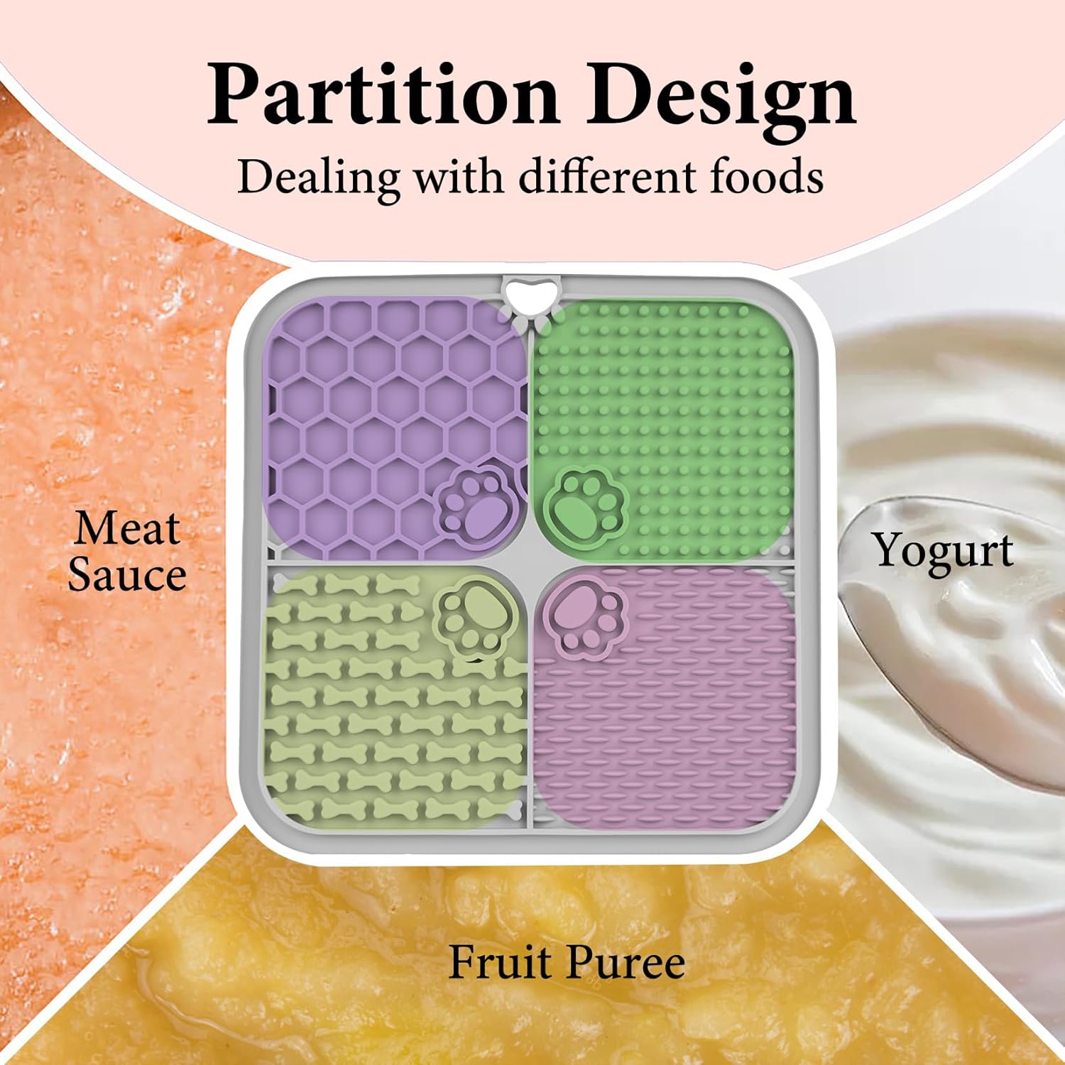 Thumbnail 5 de 2 tappetini leccare per cani e gatti 20x20 cm in silicone con ventose e spatola/pennello