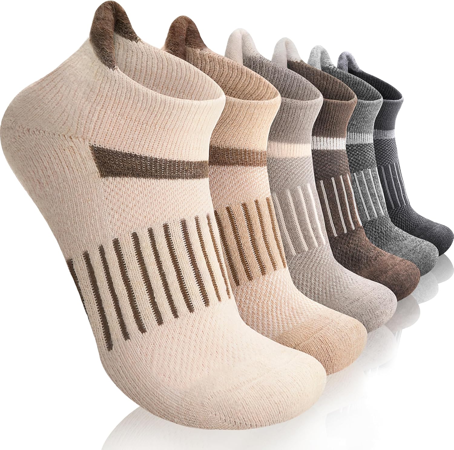 Detalle de Anlisim Merino Wool Ankle Socks, 6 Pairs with Cushioned Soles