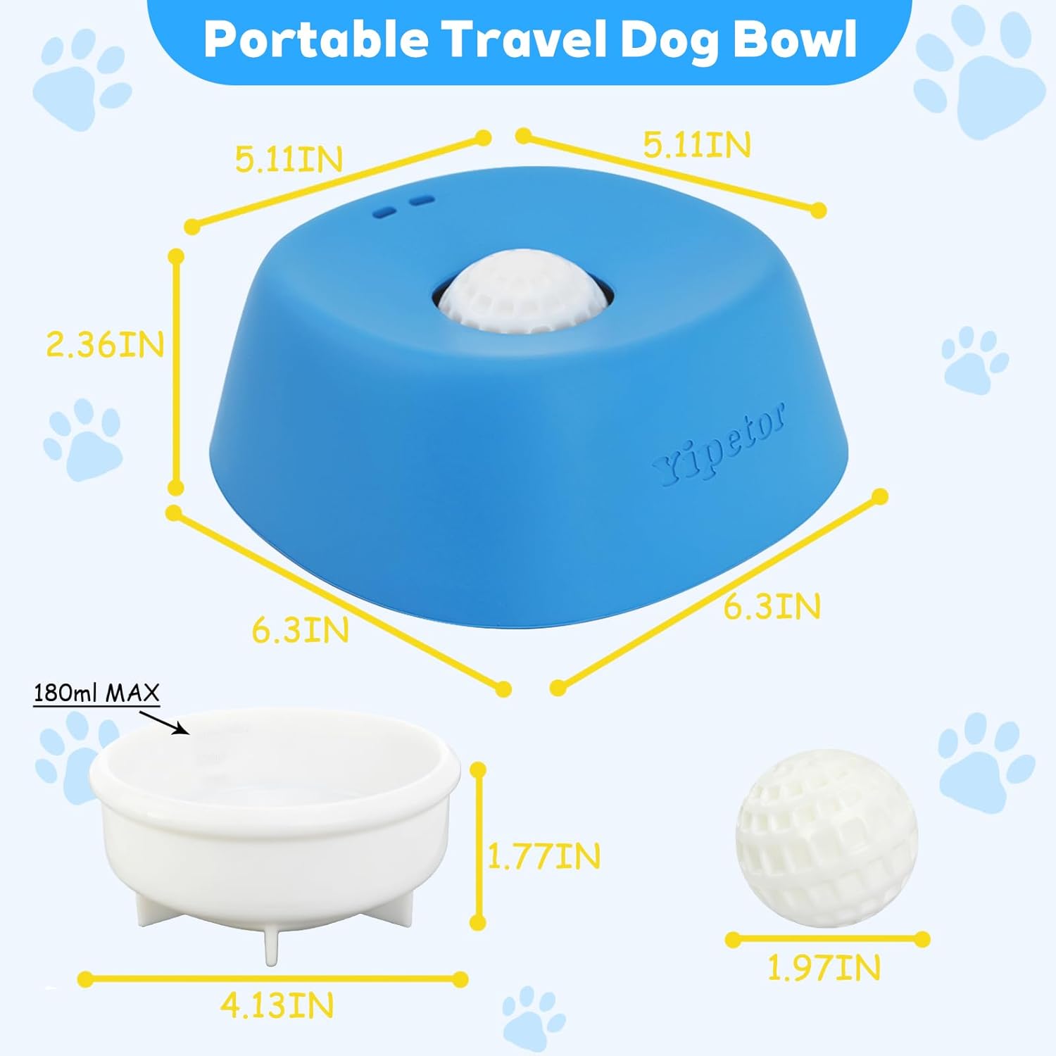 Thumbnail 6 de Yipetor Slow Feeder Dog Bowl for Liquid Treats with Anti-Slip Base