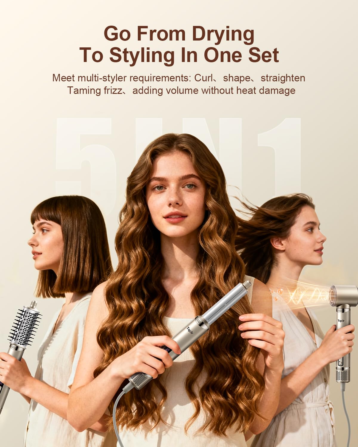 Thumbnail 1 de Tqcir 5-in-1 Hair Dryer Brush 1.25