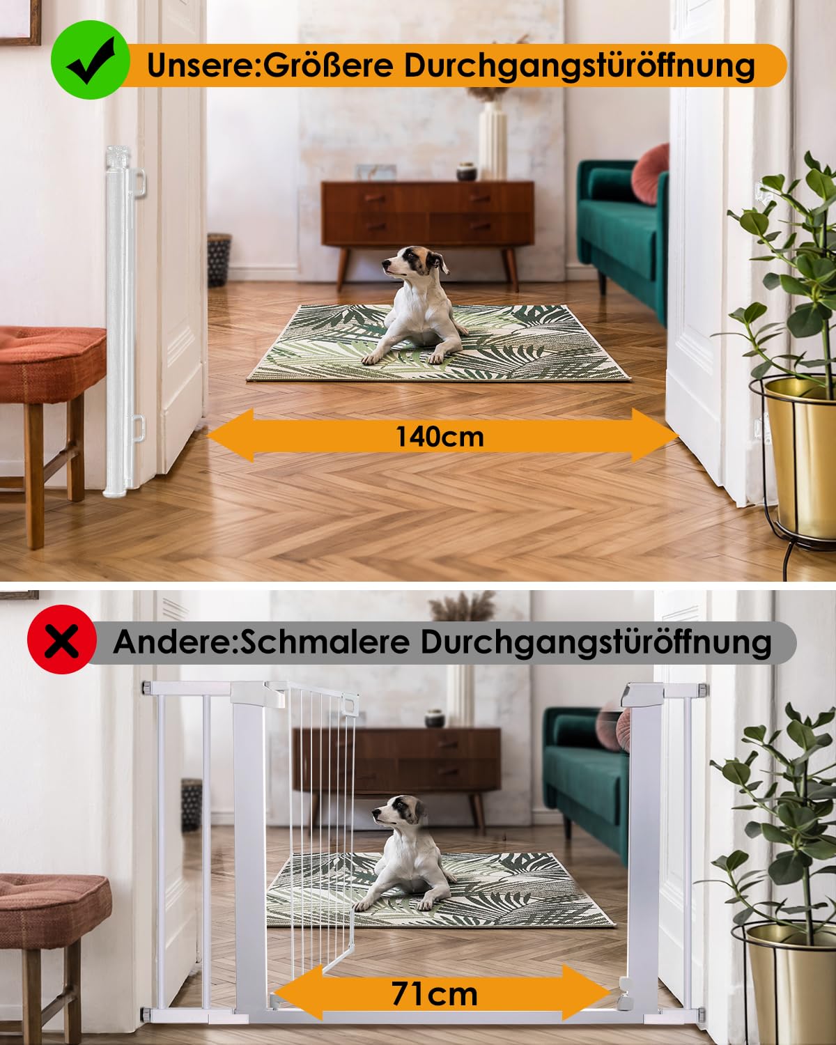 Thumbnail 3 de derimkcoa Ausziehbares Treppenschutzgitter 0–140 cm