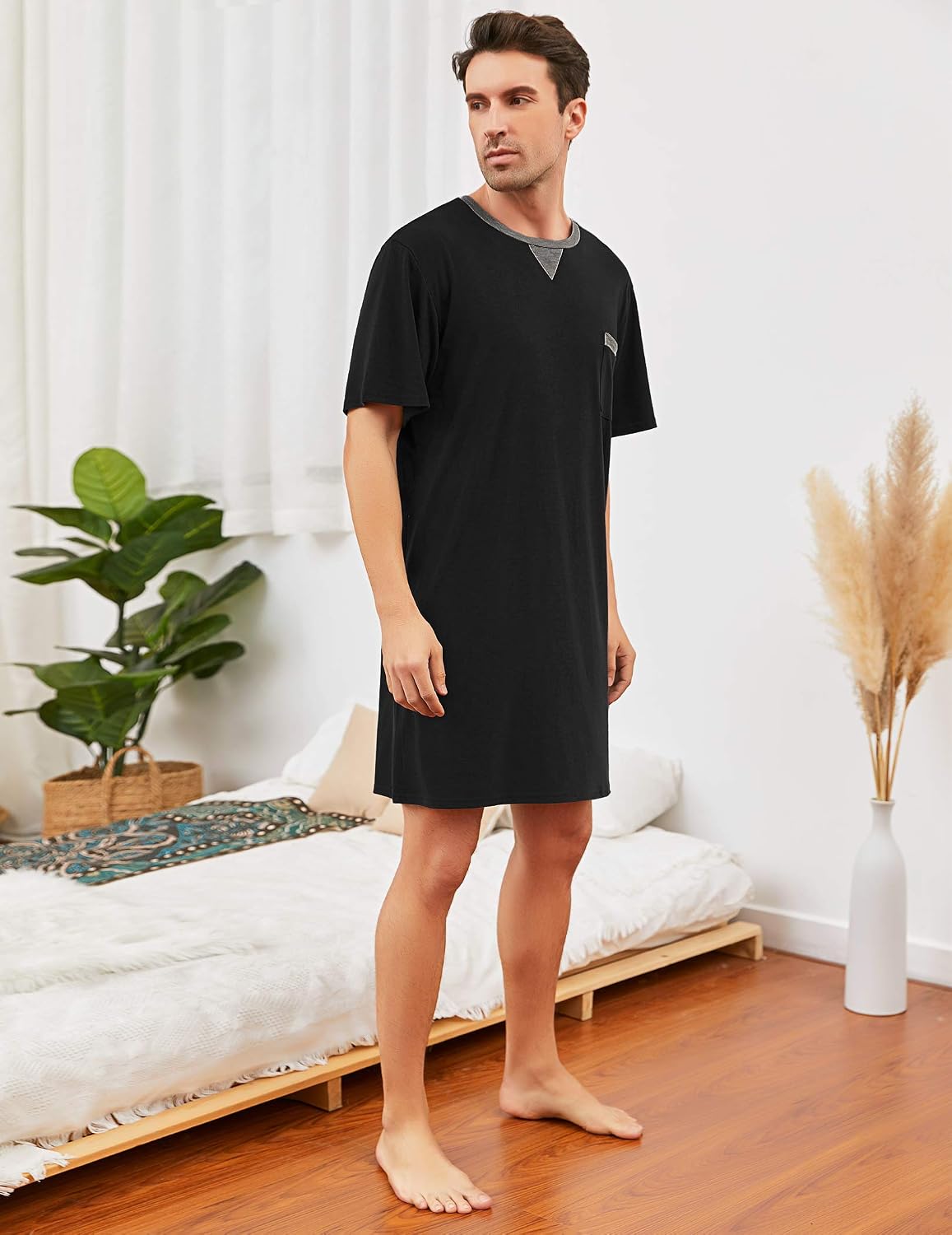 Detalle de Enjoyoself Pyjama Nachthemd Herren aus Baumwolle