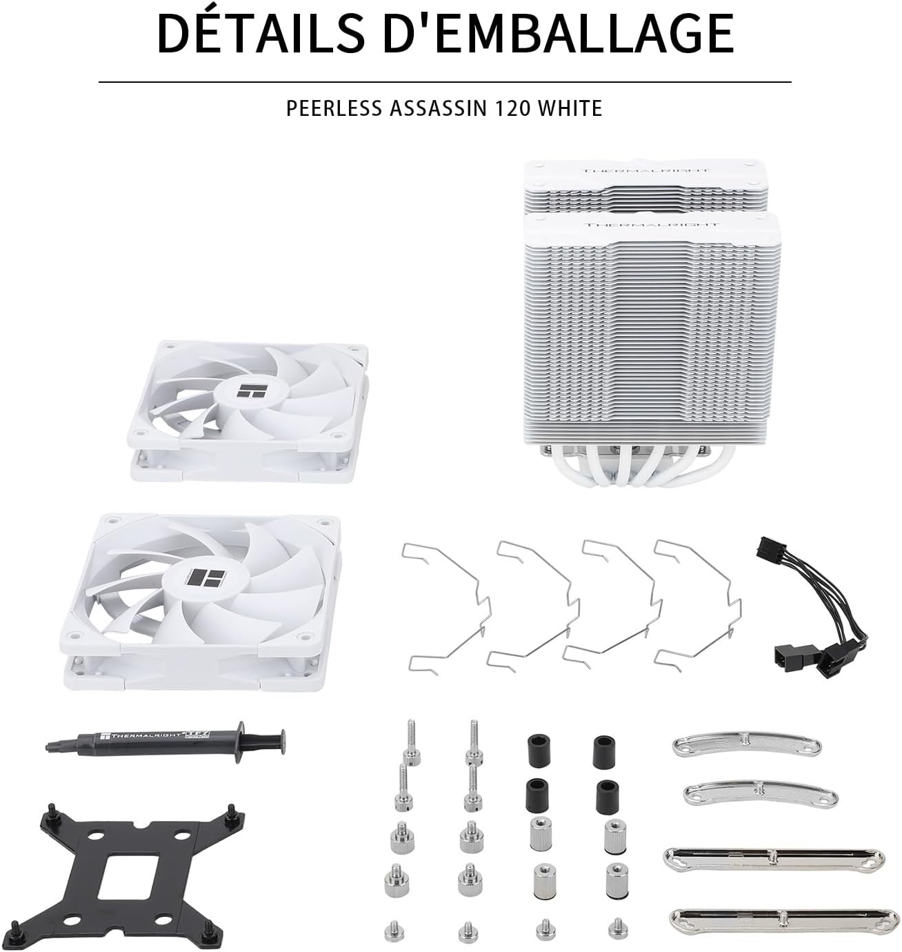 Detalle de Thermalright Peerless Assassin 120 White: Kompakter Hochleistungskühler mit AGHP-Technologie