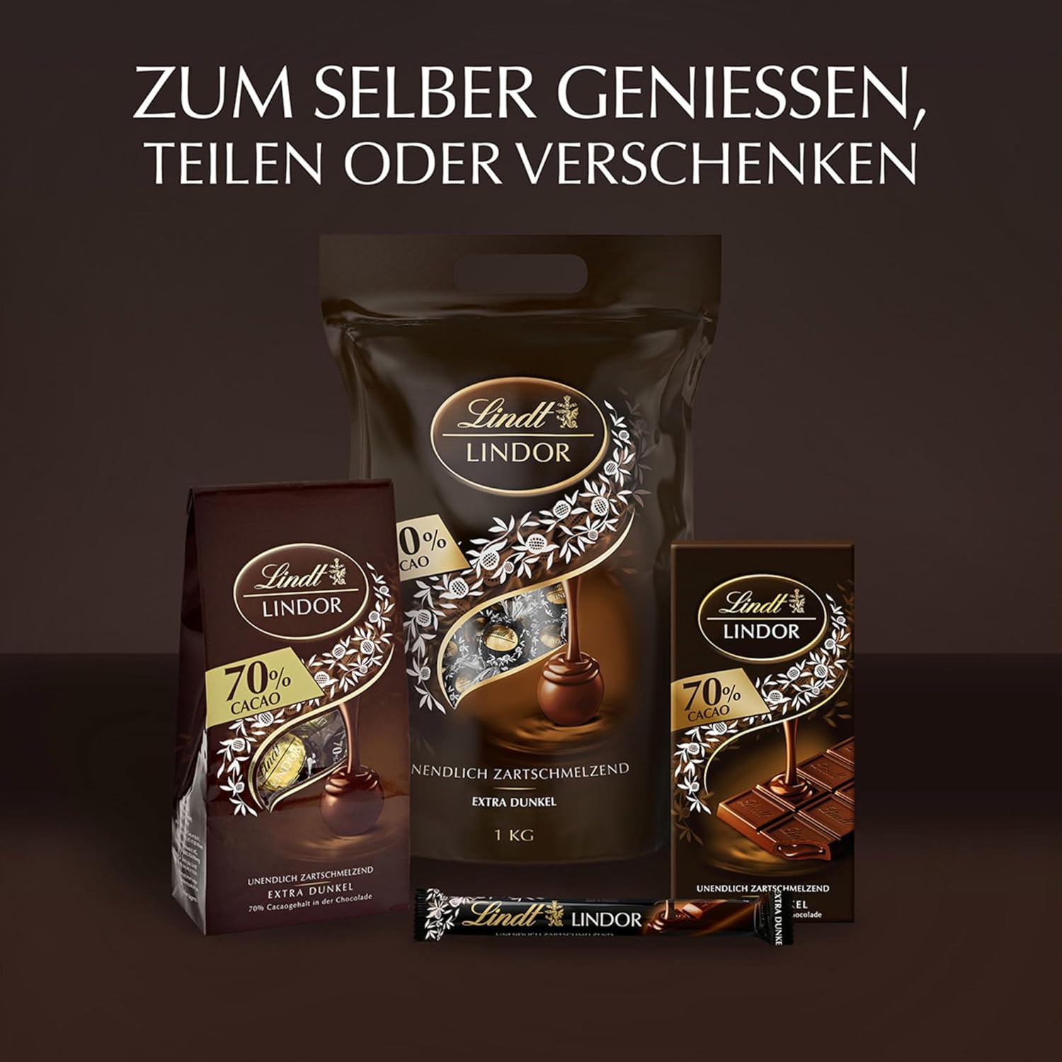 Thumbnail 6 de Lindt LINDOR Extra Dunkel Schokoladen Kugeln – 1 kg Großpackung