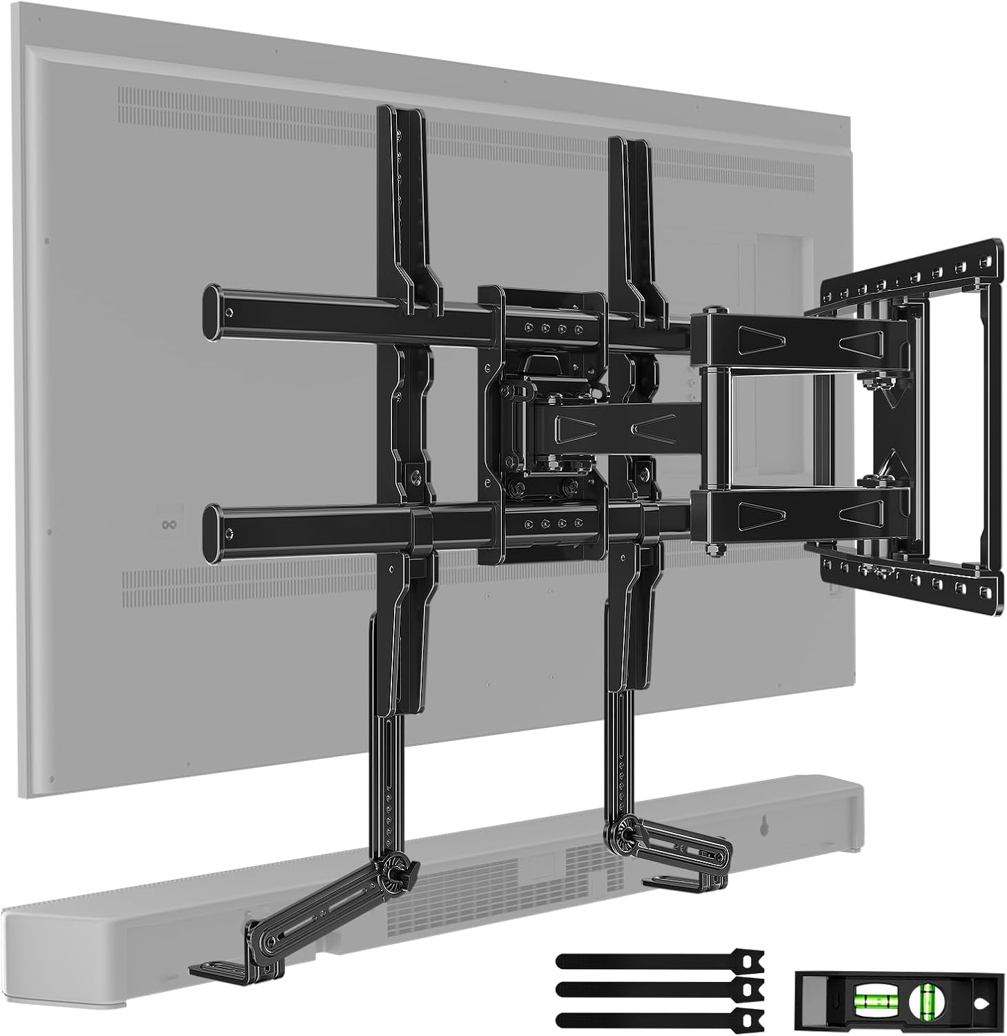 Detalle de HOME VISION Full Motion TV Wall Mount with Soundbar Bracket for 32-85 inch TVs
